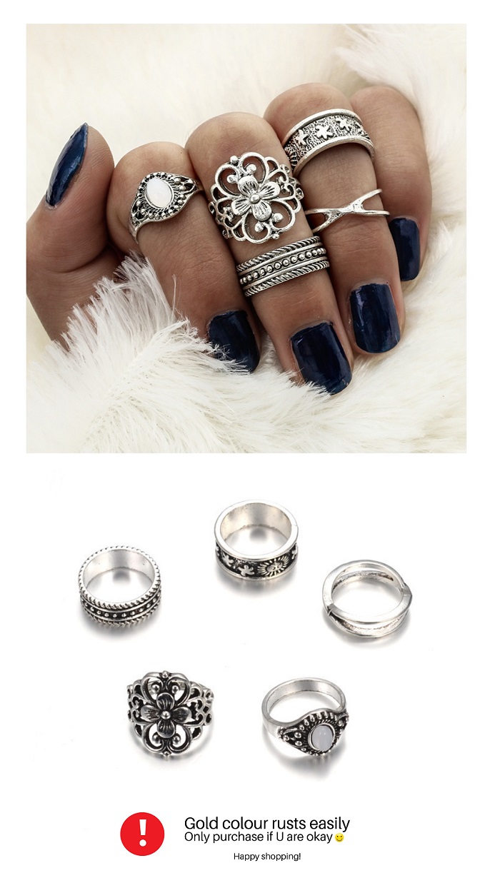 A-DW-5311 Silver Ring Vintage Ring Set Malaysia